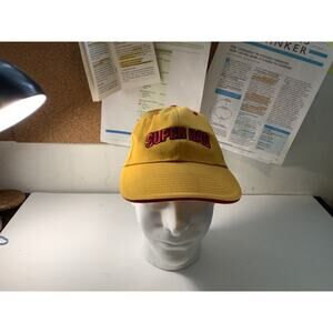 SUPER DAD Hat Cap Men’s Adjustable Yellow W/Red Embroidered Lettering